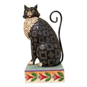 Jim Shore Heartwood Creek "Lucky" Whimsical Black Cat  Figurine Vintage 2006